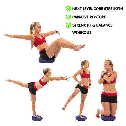 Powertrain Yoga Stability Disc w/ Pump Home Gym Pilate Balance Trainer - Purple - ShopFrenzy