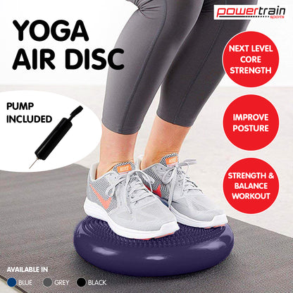 Powertrain Yoga Stability Disc w/ Pump Home Gym Pilate Balance Trainer - Purple - ShopFrenzy