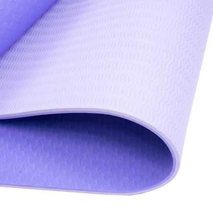 Powertrain TPE Yoga Exercise Mat Home Gym Pilates Fitness 8mm Thick in Light Purple - ShopFrenzy