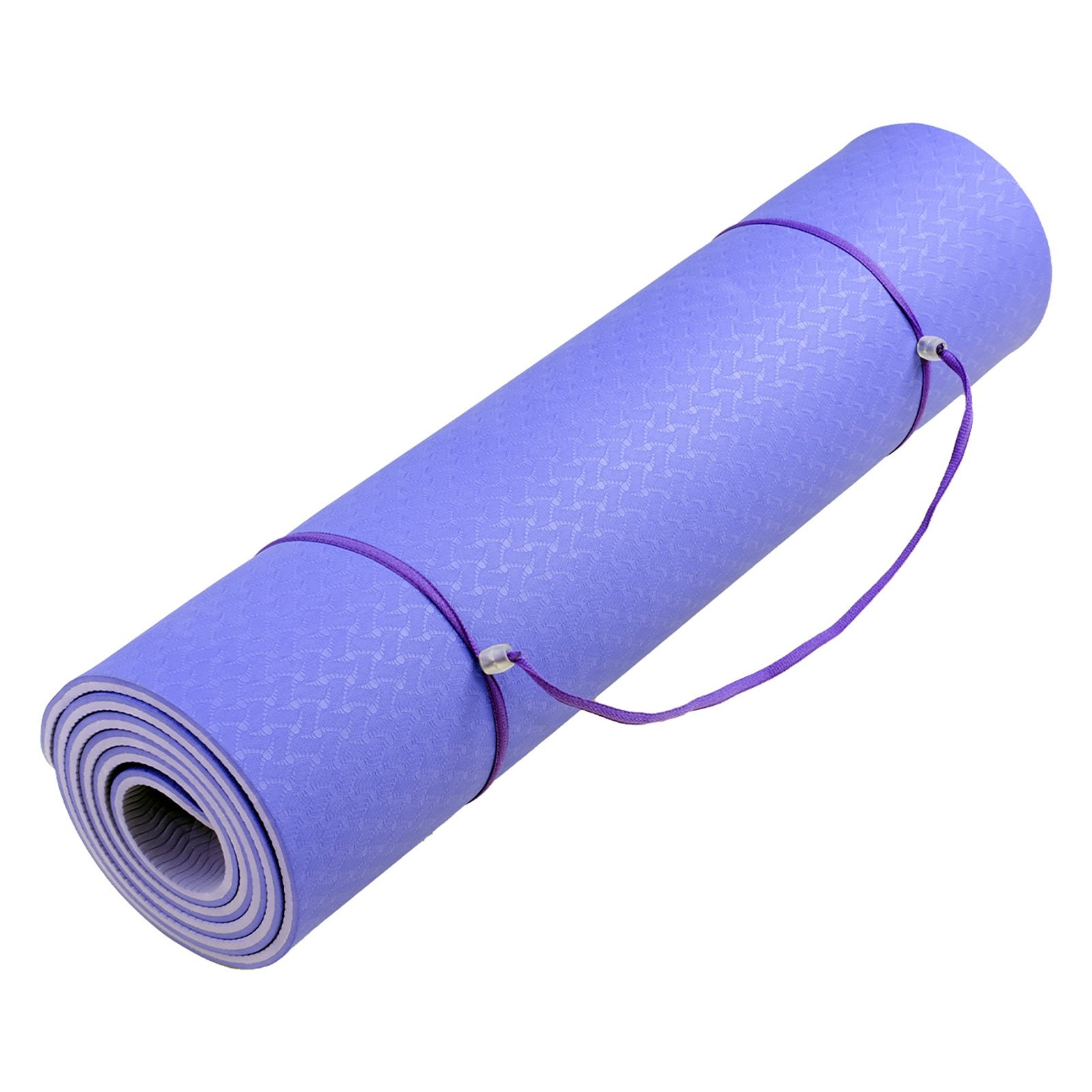 Powertrain TPE Yoga Exercise Mat Home Gym Pilates Fitness 8mm Thick in Light Purple - ShopFrenzy
