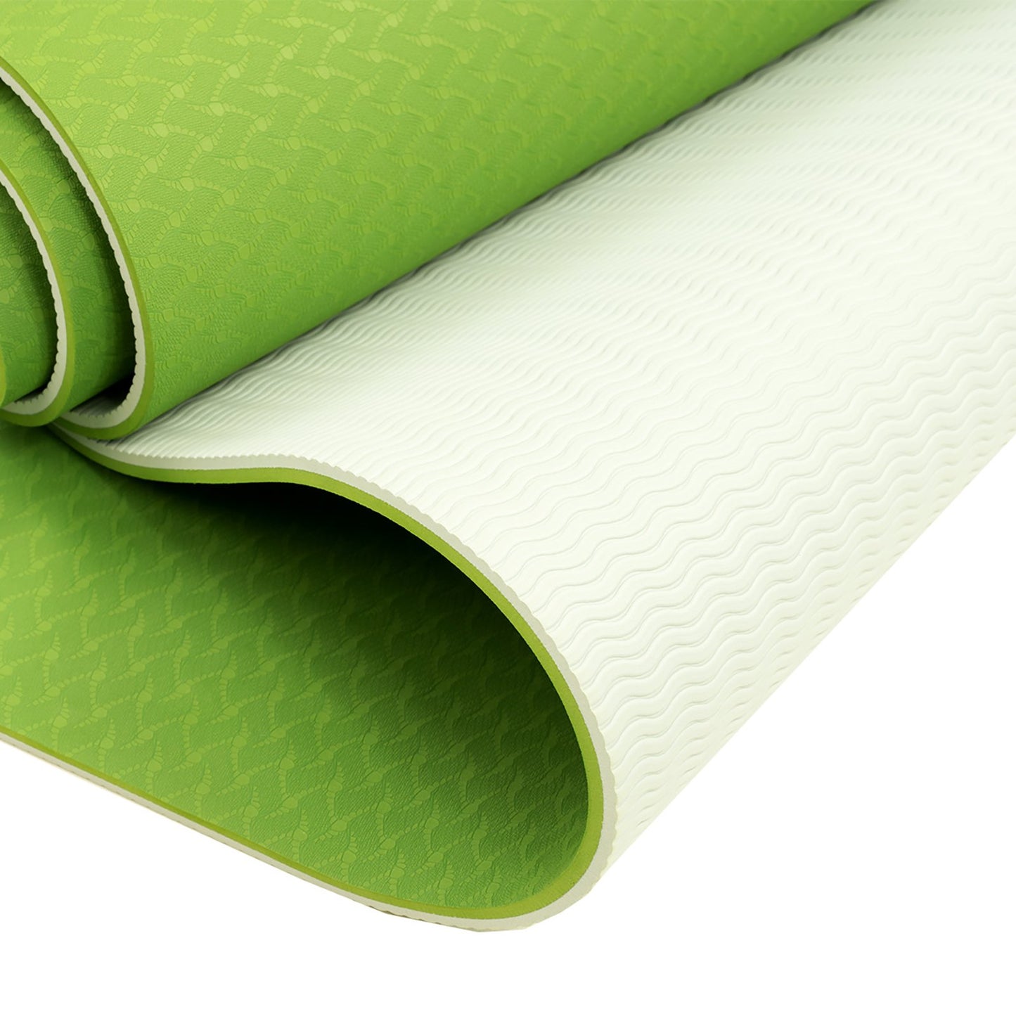 Powertrain TPE Yoga Exercise Mat Home Gym Pilates Fitness 8mm Thick in Green - ShopFrenzy