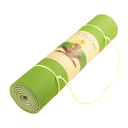 Powertrain TPE Yoga Exercise Mat Home Gym Pilates Fitness 8mm Thick in Green - ShopFrenzy