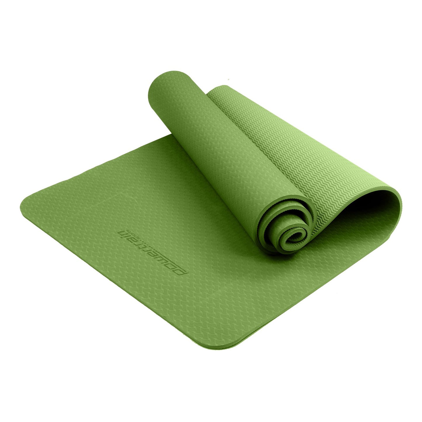 Powertrain Eco-friendly Dual Layer 6mm Yoga Mat | Olive | Non-slip Surface And Carry Strap For Ultimate Comfort And Portability - ShopFrenzy