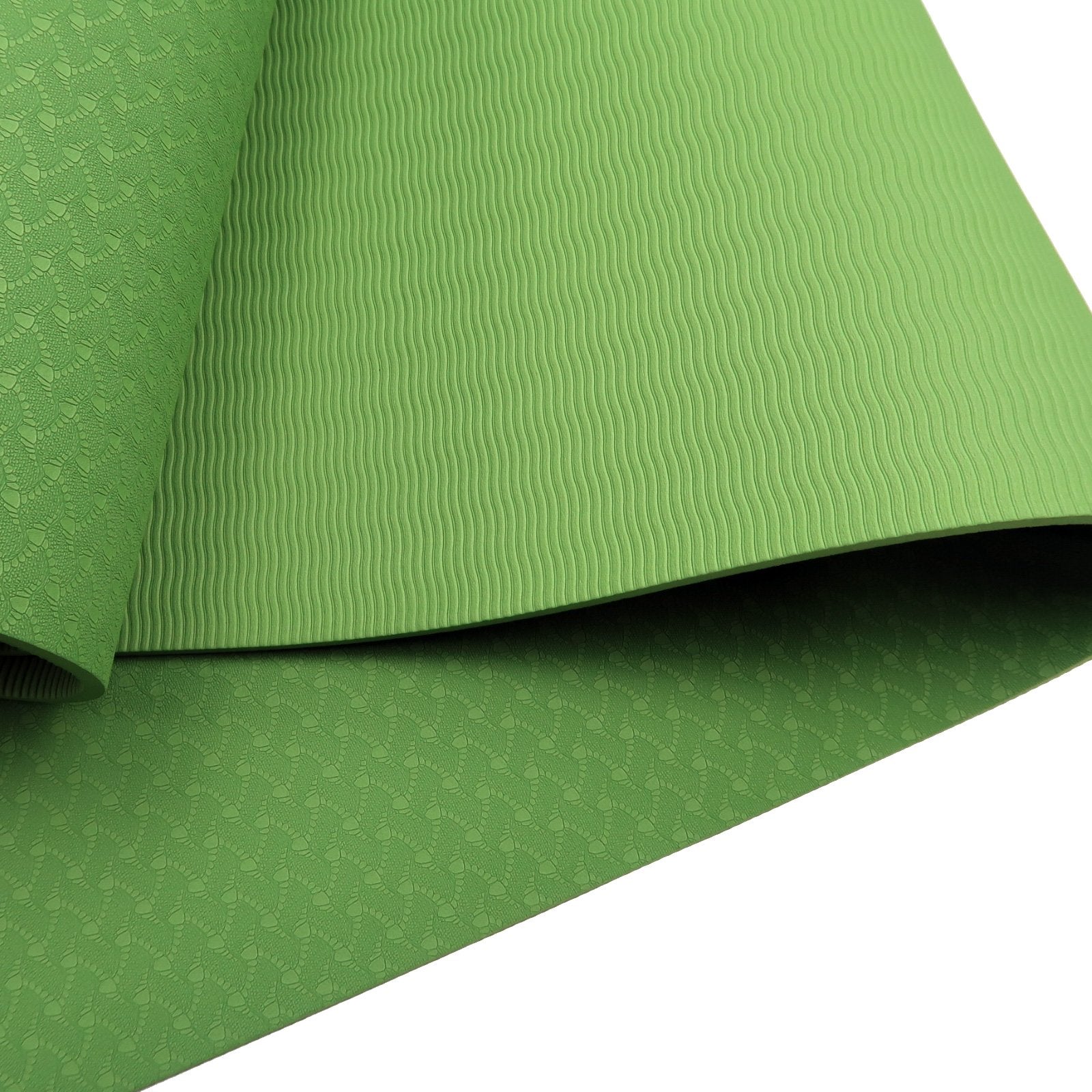 Powertrain Eco-friendly Dual Layer 6mm Yoga Mat | Olive | Non-slip Surface And Carry Strap For Ultimate Comfort And Portability - ShopFrenzy