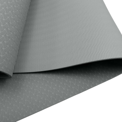 Powertrain Eco-friendly Dual Layer 6mm Yoga Mat | Slate Grey | Non-slip Surface And Carry Strap For Ultimate Comfort And Portability - ShopFrenzy