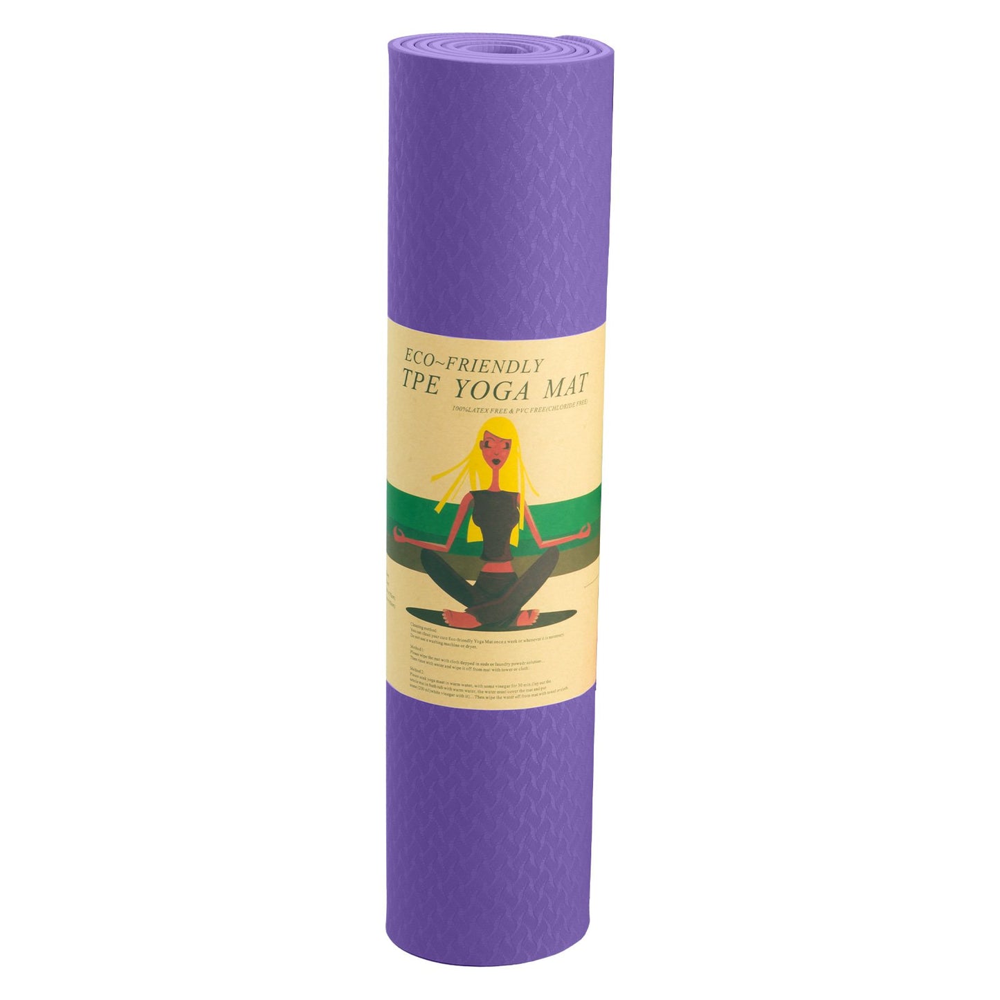 Powertrain Eco-friendly Dual Layer 6mm Yoga Mat | Dark Lavender | Non-slip Surface And Carry Strap For Ultimate Comfort And Portability - ShopFrenzy