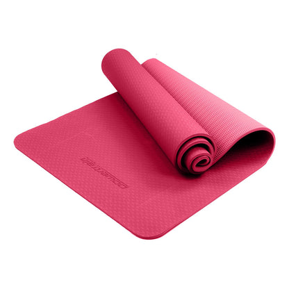 Powertrain Eco-friendly Dual Layer 6mm Yoga Mat | Pink | Non-slip Surface And Carry Strap For Ultimate Comfort And Portability - ShopFrenzy