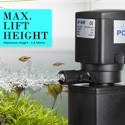 Aquarium Submersible Filter Pond Pump 1200L/H 22W 1.6m - ShopFrenzy