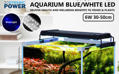 Dynamic Power 2 Set 6W Aquarium Blue White LED Light for Tank 30-50cm - ShopFrenzy