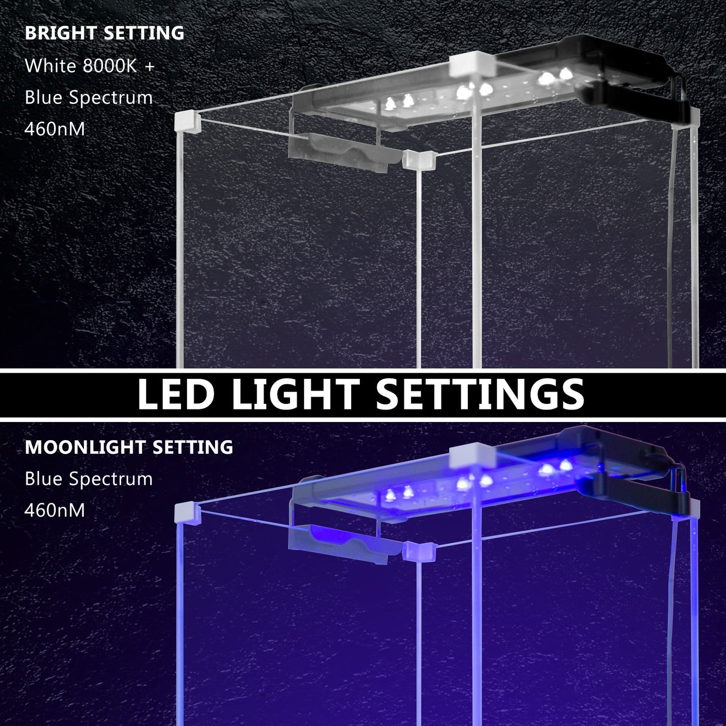 Dynamic Power 2 Set 6W Aquarium Blue White LED Light for Tank 30-50cm - ShopFrenzy