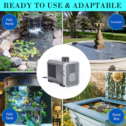 Aquarium Submersible Pond Water Pump 3000L/H 55W 3m - ShopFrenzy