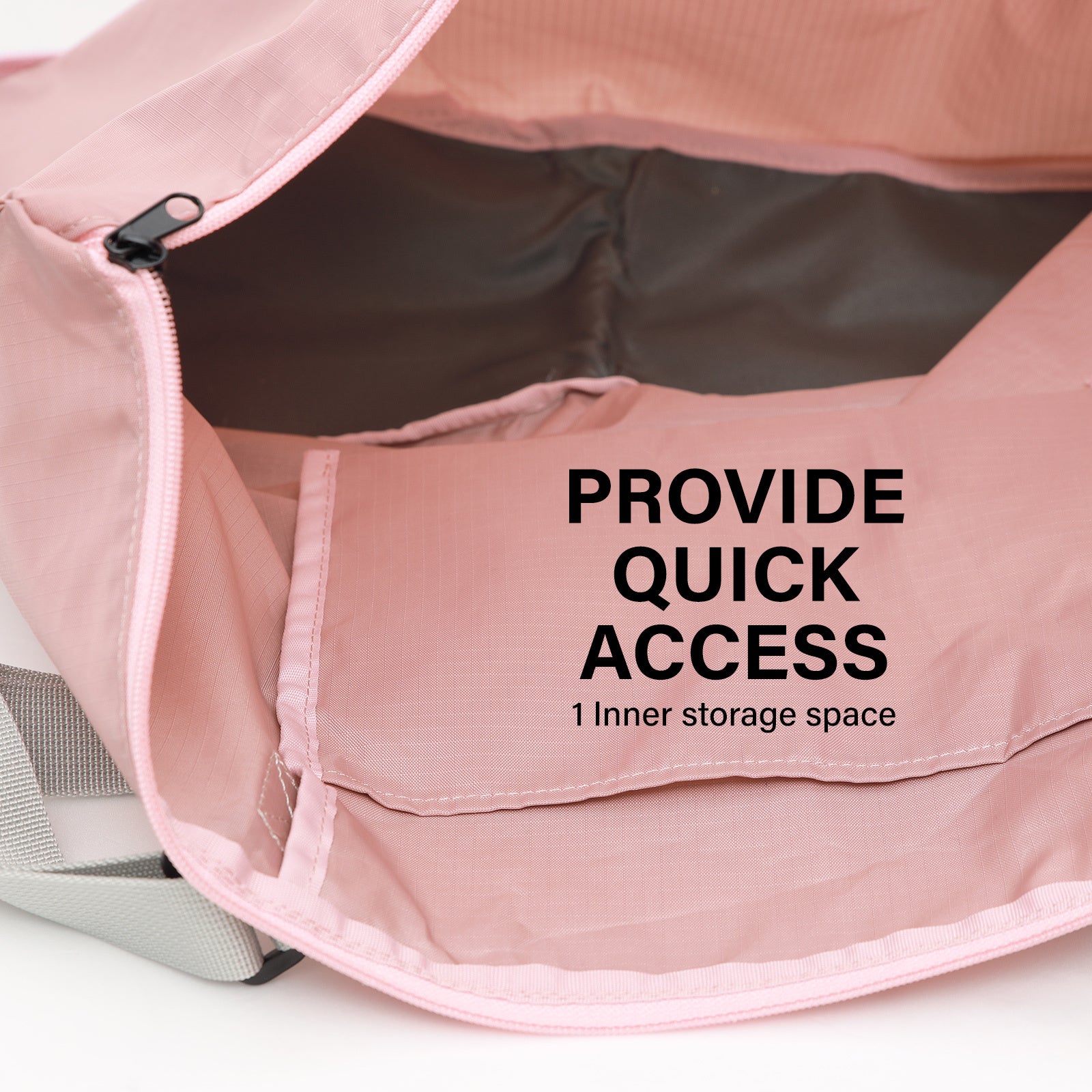 Shopper Bag Tote Bag Foldable Travel Laptop Grocery Nylon KO-DUAL PINK - ShopFrenzy
