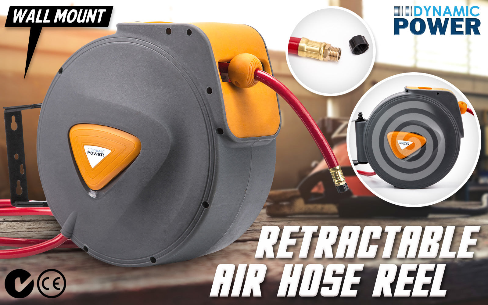 Automotive Air Hose Retractable Reel Wall Mounted 10m - ShopFrenzy