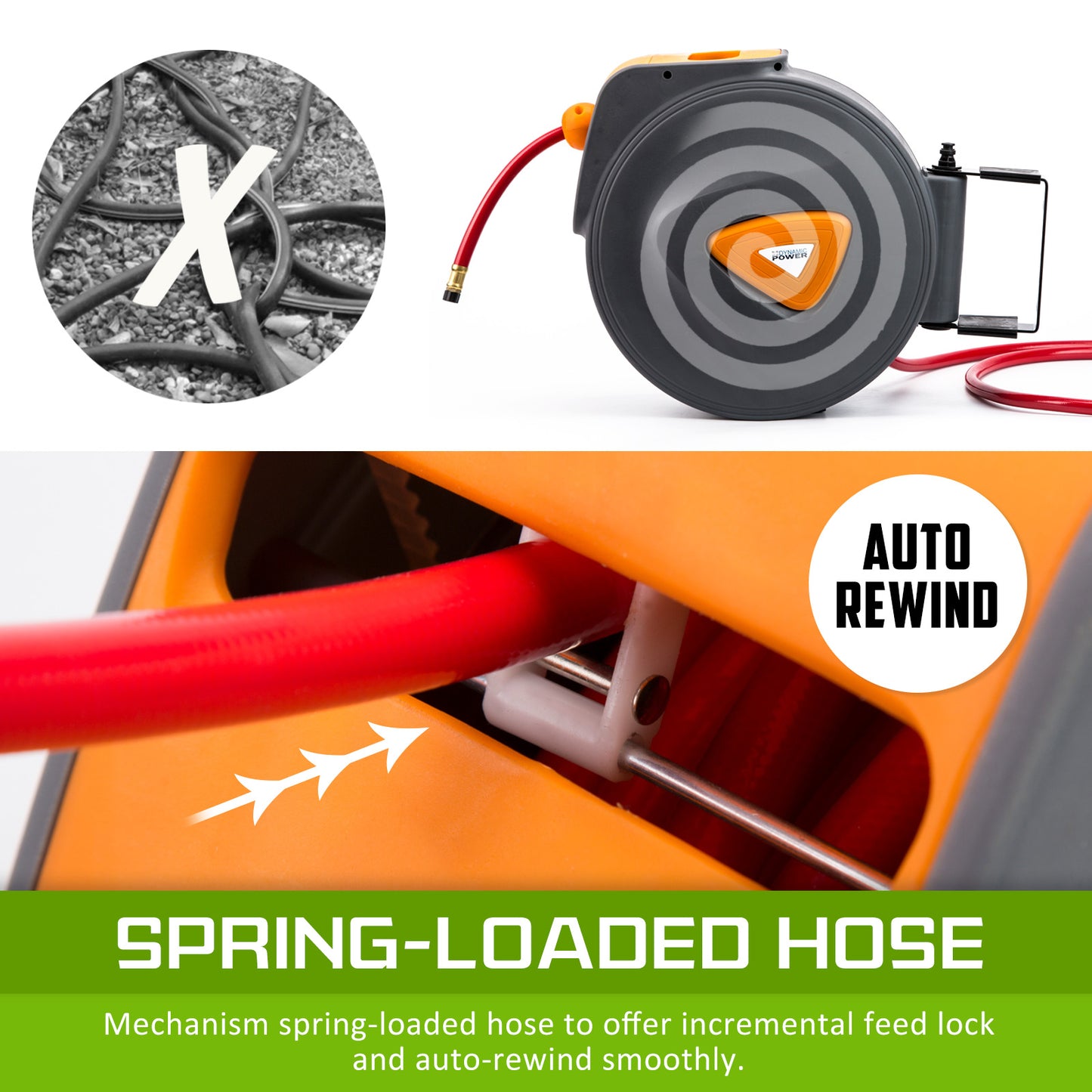 Automotive Air Hose Retractable Reel Wall Mounted 10m - ShopFrenzy