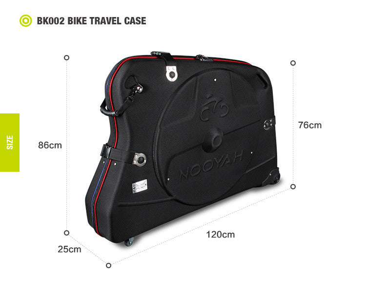 NOOYAH Bike Hard Shell Travel Case EVA Mountain MTB ebike Road Bike 700c Gravel Bike Tourer- BK002 in Black - ShopFrenzy