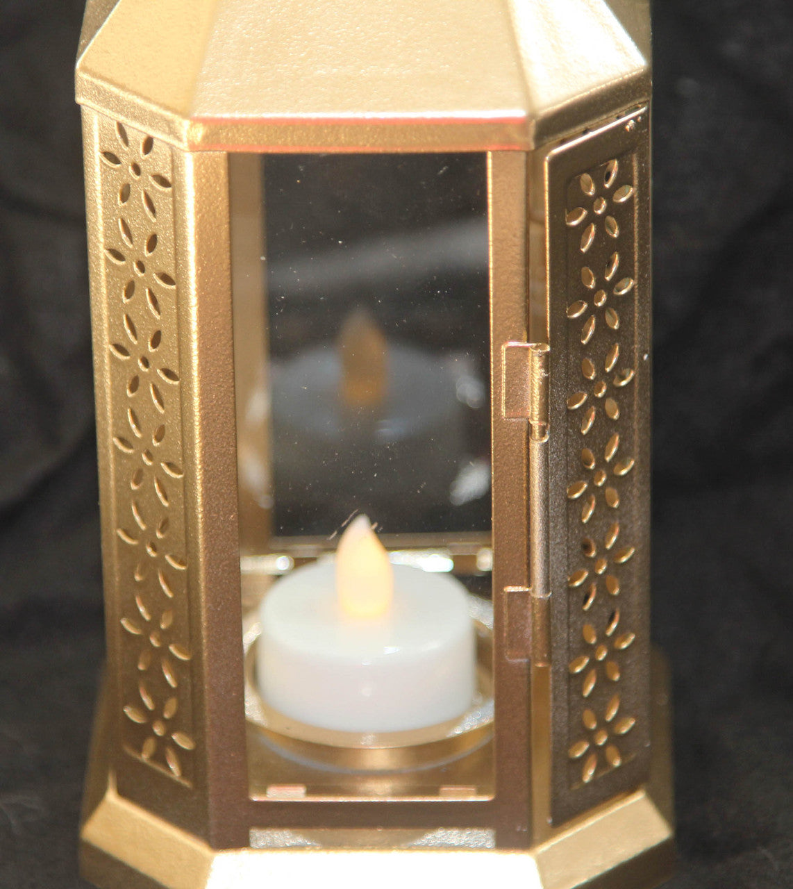 Gold Metal Miners Lantern Summer Xmas Wedding Home Party Room Balconey Deck Decoration 21cm Tealight Candle - ShopFrenzy