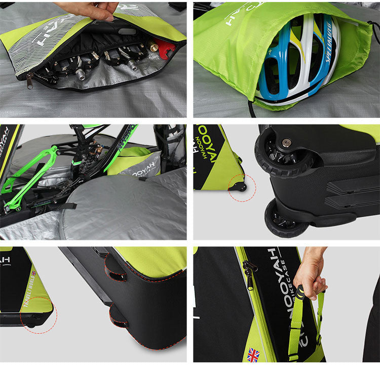 NOOYAH Bike GREY Travel Case Bike Bag Shell EVA Tough material MTB Mountain Bike Road Bike TT 700c Gravel Bike Ebike 29er etc - BK007S - ShopFrenzy
