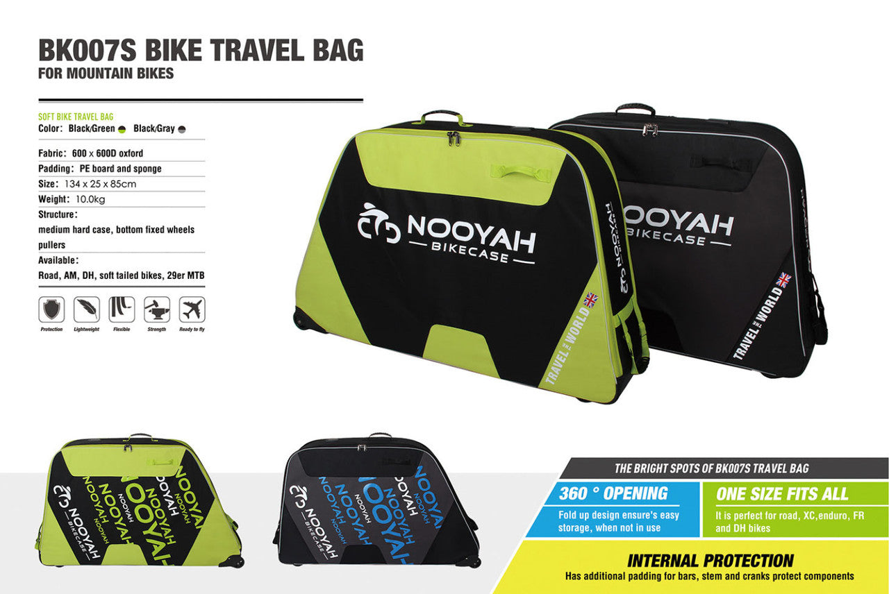 NOOYAH Bike GREY Travel Case Bike Bag Shell EVA Tough material MTB Mountain Bike Road Bike TT 700c Gravel Bike Ebike 29er etc - BK007S - ShopFrenzy