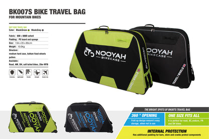 NOOYAH Bike GREY Travel Case Bike Bag Shell EVA Tough material MTB Mountain Bike Road Bike TT 700c Gravel Bike Ebike 29er etc - BK007S - ShopFrenzy