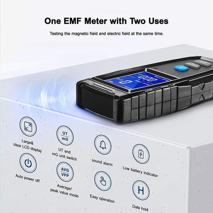 ERICKHILL EMF Meter Digital Electromagnetic Field Radiation Detector Machine - ShopFrenzy
