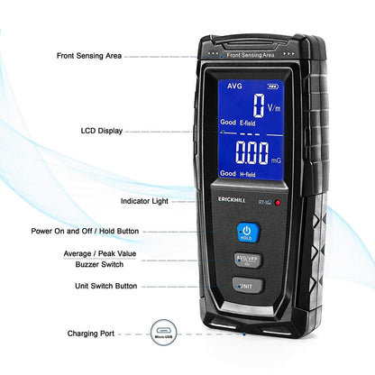 ERICKHILL EMF Meter Digital Electromagnetic Field Radiation Detector Machine - ShopFrenzy