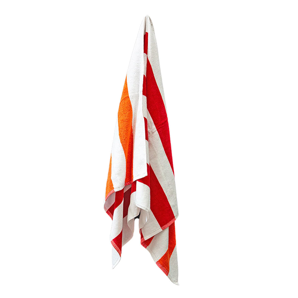 J.Elliot Home 400GSM Premium Cotton Reversible Striped Beach Towel 76 x 152 cm Red Orange - ShopFrenzy
