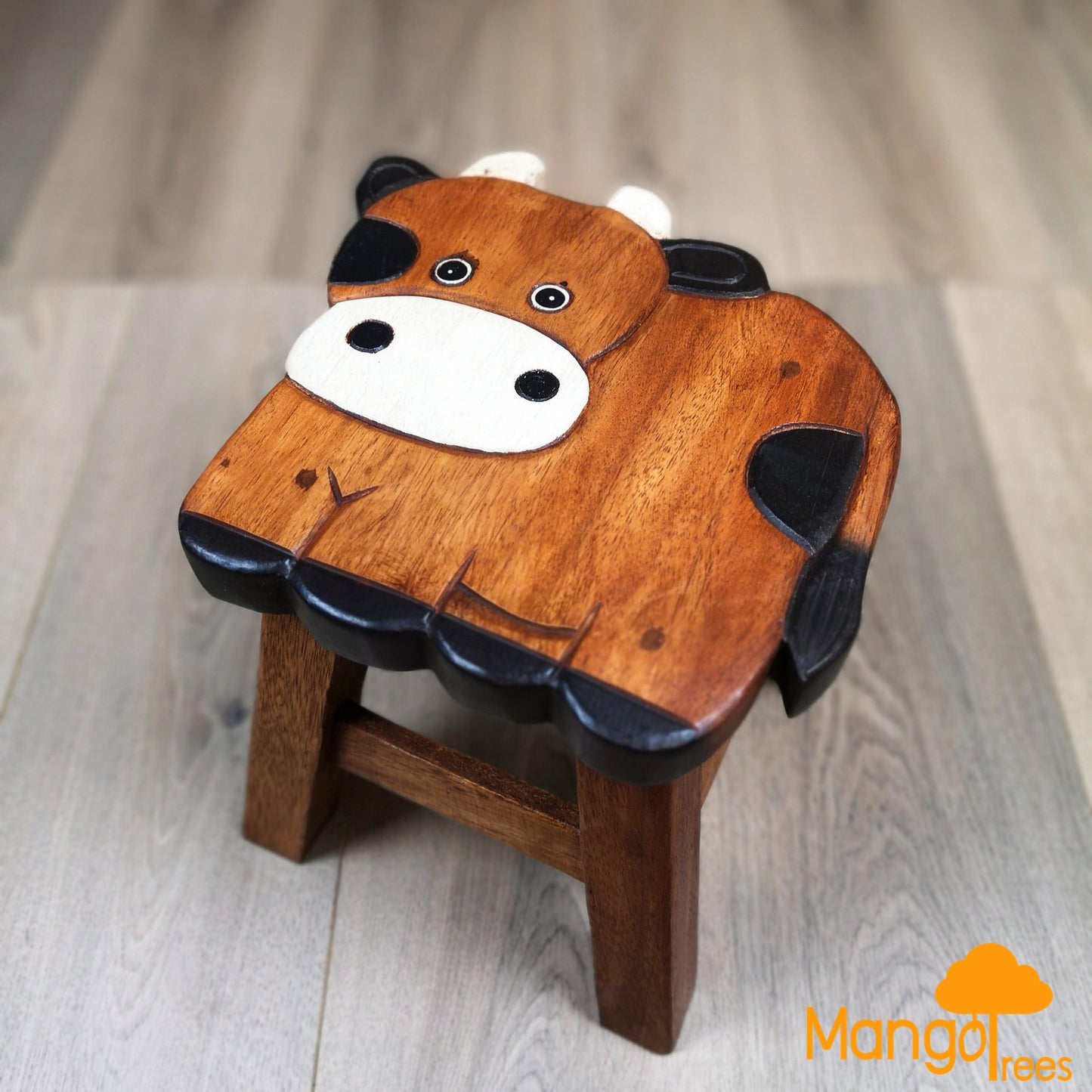 Kids Wooden Stool Cow - ShopFrenzy