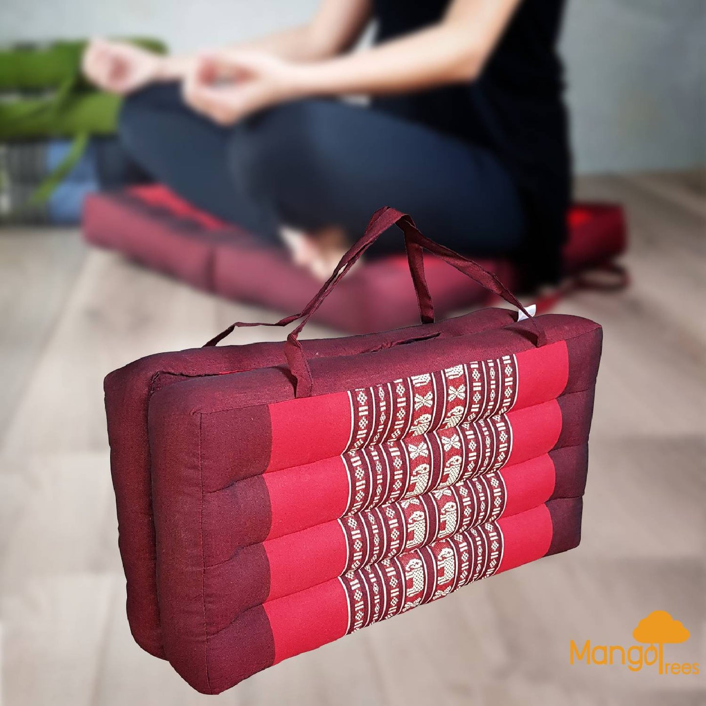 2-Fold Meditation Cushion Yoga Mat RedEle - ShopFrenzy