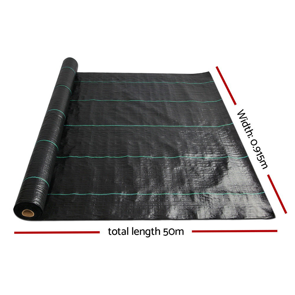 Instahut 0.915x50m Weed Mat Weedmat Control Plant - ShopFrenzy