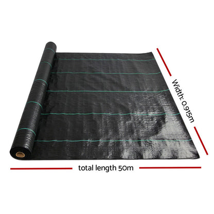 Instahut 0.915x50m Weed Mat Weedmat Control Plant - ShopFrenzy