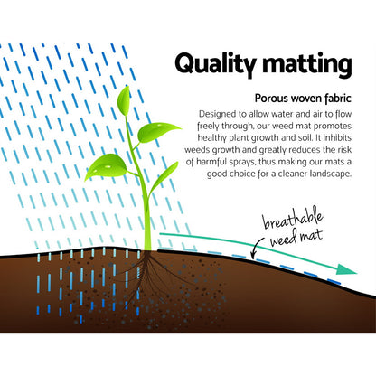 Instahut 0.915x50m Weed Mat Weedmat Control Plant - ShopFrenzy