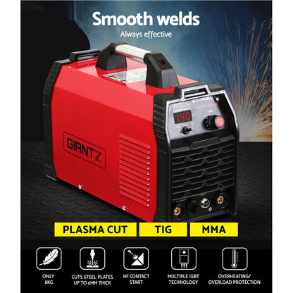 Giantz 140Amp Inverter Welder Plasma Cutter Gas DC iGBT Portable Welding Machine - ShopFrenzy